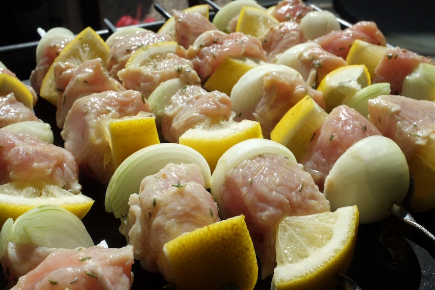 Brochettes de dinde au citron 