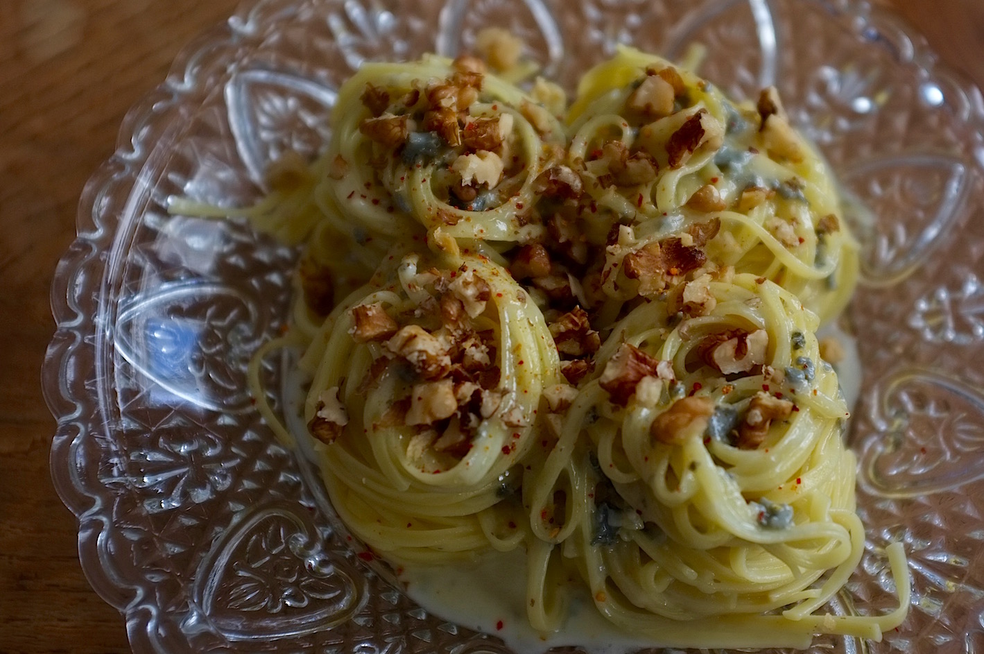 Pâtes au roquefort et aux noix 